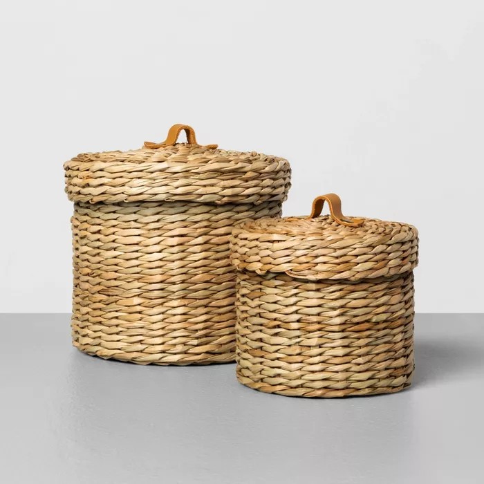 Woven Bath Storage Canister Beige - Hearth & Hand™ with Magnolia | Target