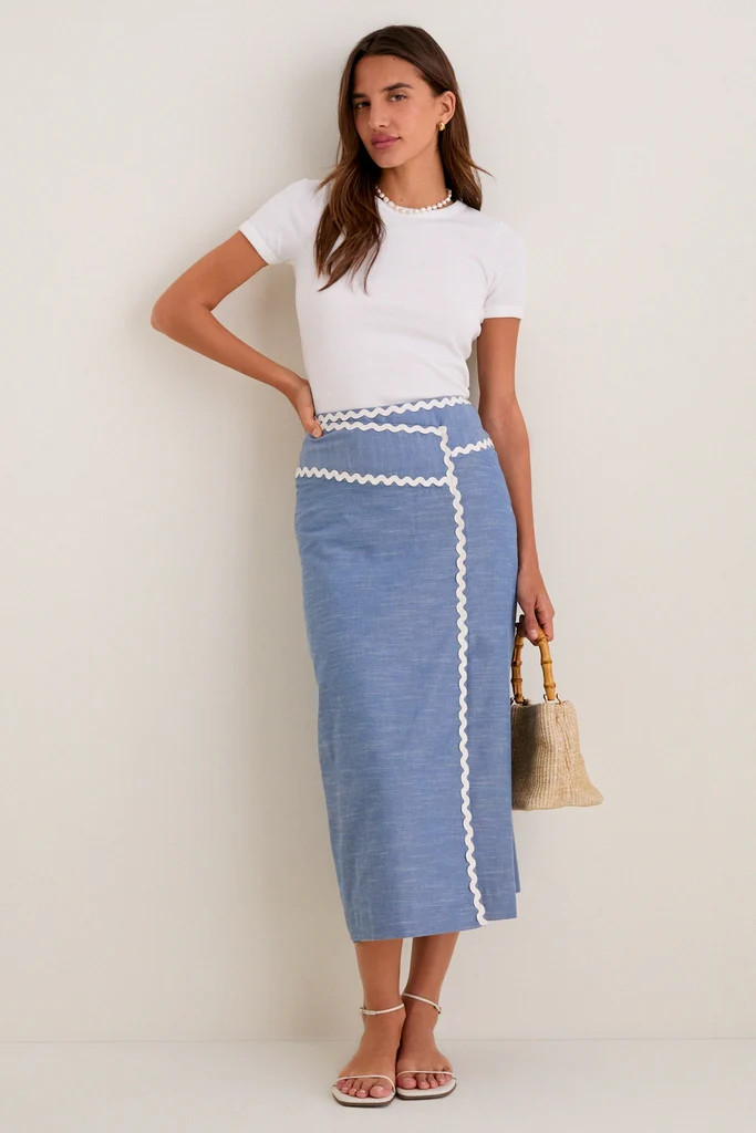 Chambray Ric Rac Marcy Maxi Skirt | Tuckernuck (US)