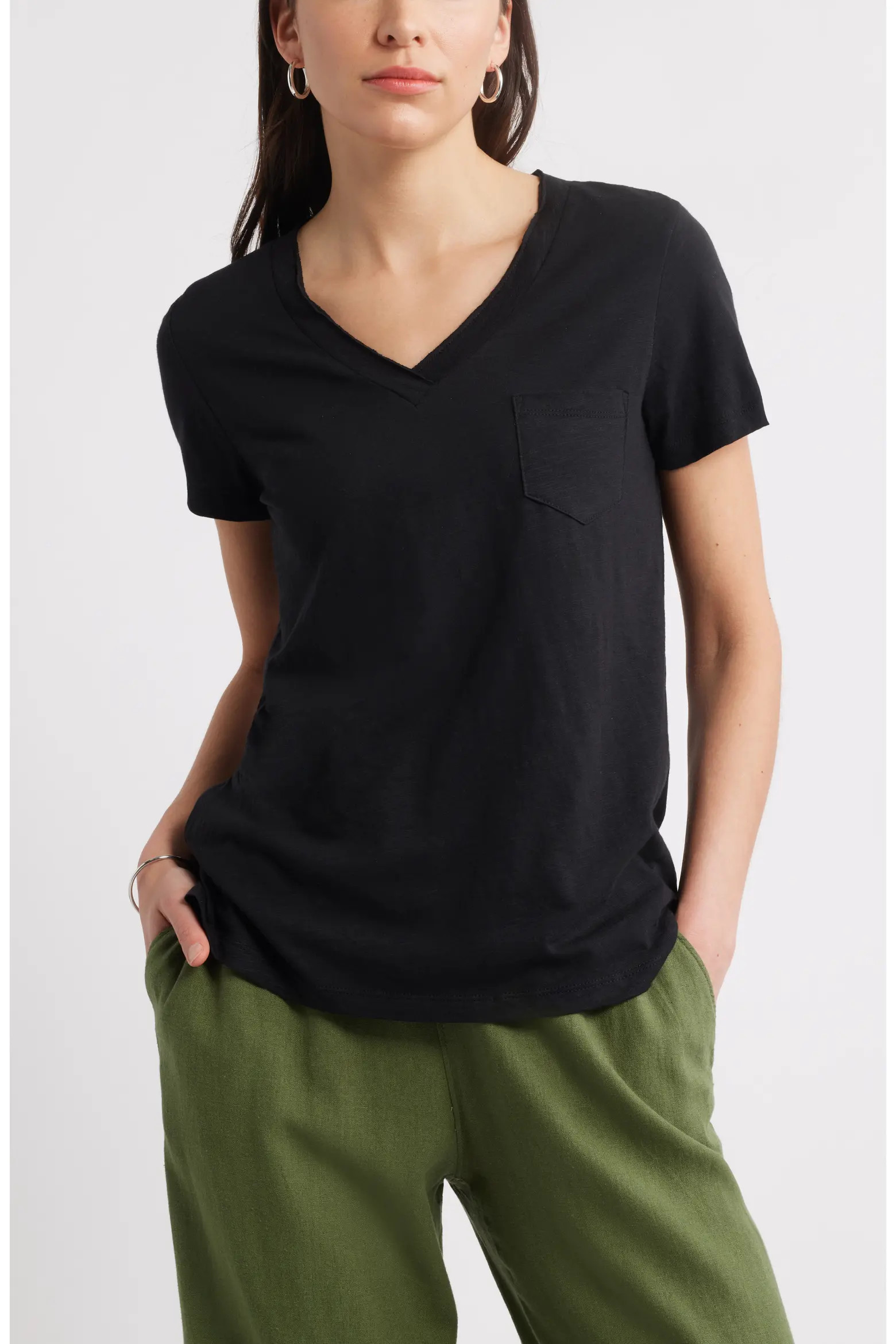 Cotton & Modal V-Neck T-Shirt (Women) | Nordstrom | Nordstrom