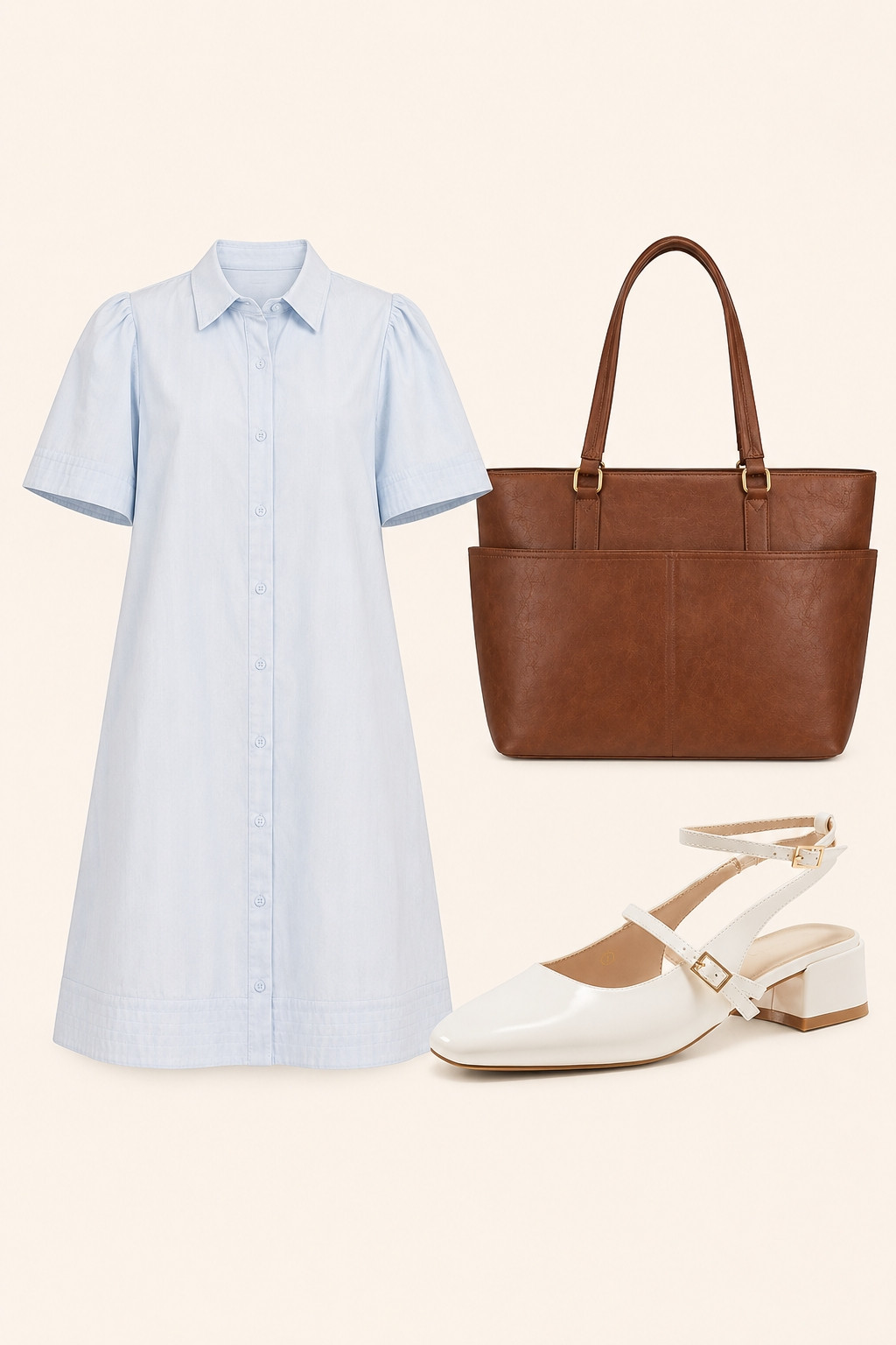 The easiest summer office outfit formula ☁️
A polished shirt dress, neutral accessories, and comfortable heels will always be my go-to for chic business casual style. Perfect for internships, office days, brunch meetings, and everyday corporate girl outfits this summer. Everything is affordable, timeless, and linked on my LTK ✨ 

 #LTKdayinmylife #LTKootd #LTKWorkwear