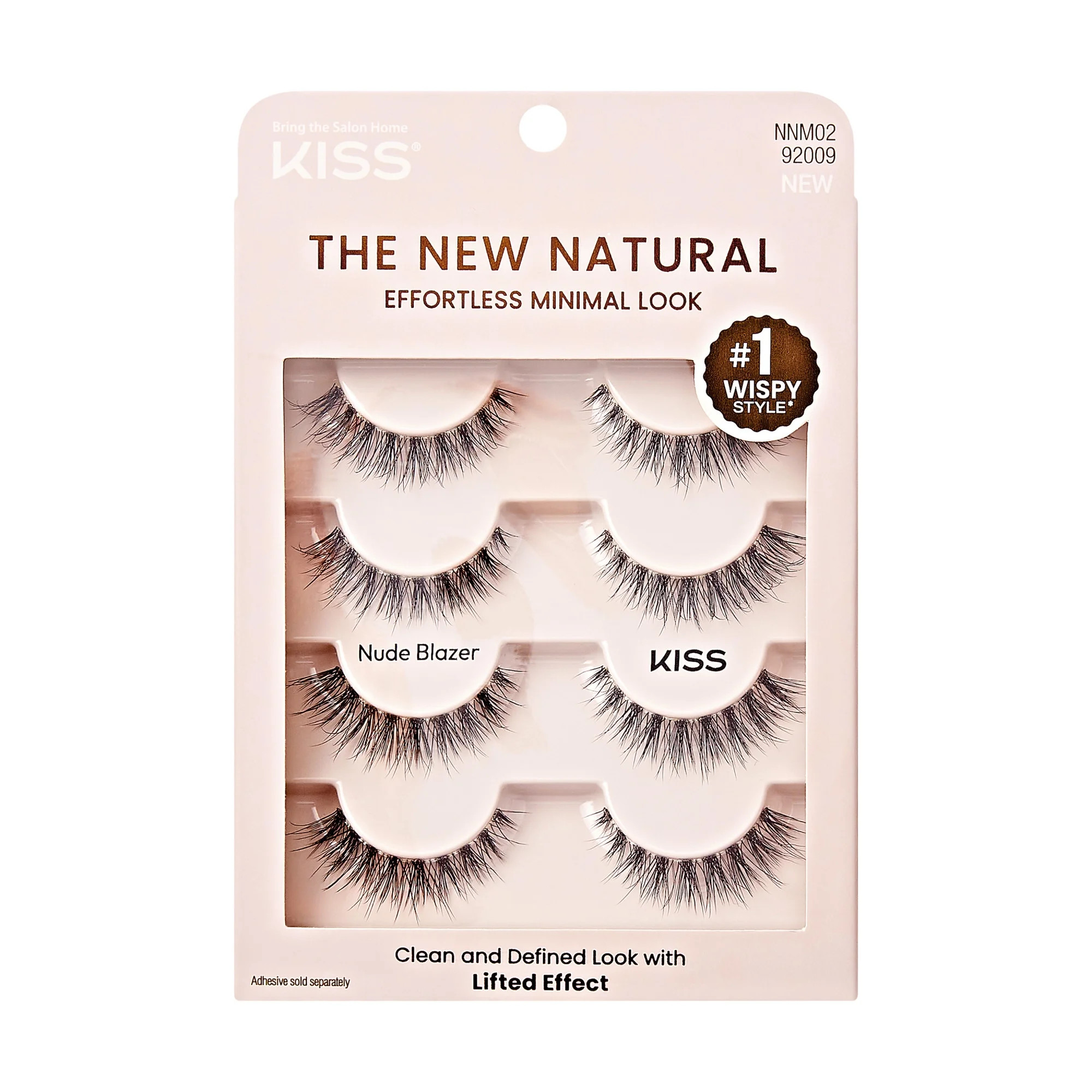 KISS The New Natural False Eyelashes Full Strip Lash Multipack, 'Nude Blazer', 4 Pairs | Walmart (US)