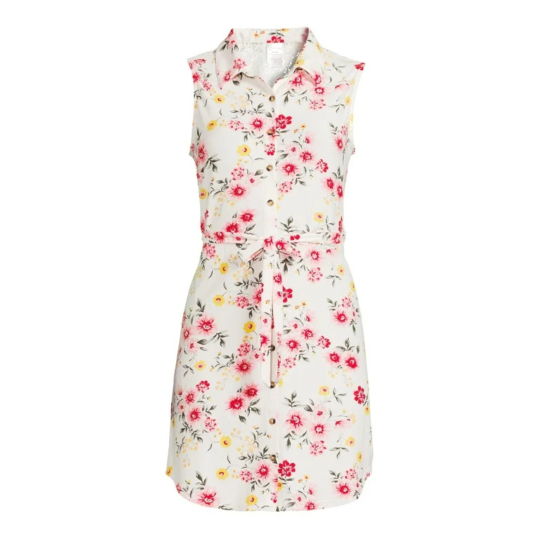 No Boundaries Juniors Lace Back Shirt Dress | Walmart (US)