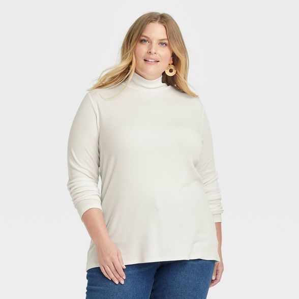 Women's Plus Size Long Sleeve Turtleneck T-Shirt - Ava & Viv™ | Target