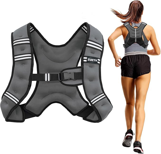 Weighted Vest, 6lb/8lb/12lb/16lb/20lb/25lb/30lb Weight Vest with Reflective Stripe, Weighted Vest... | Amazon (US)
