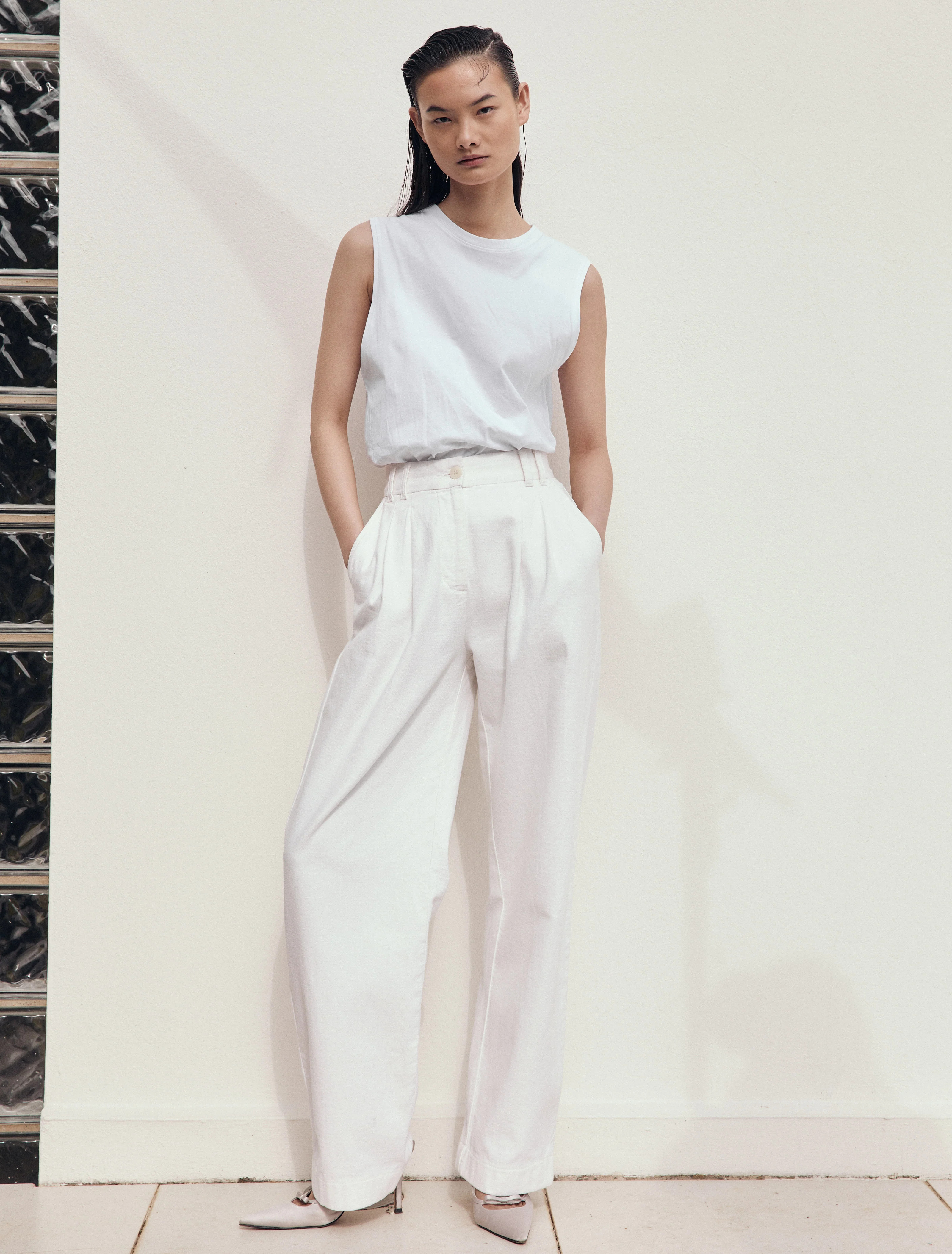 Apollo Trouser in Whisper White | NinetyPercent