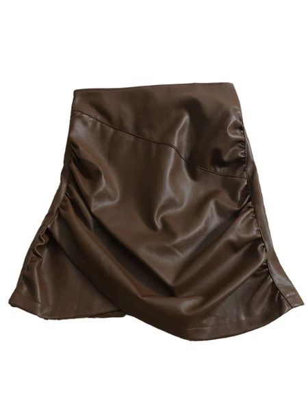 'Kela' Ruched Faux Leather Skirt (3 Colors) | Goodnight Macaroon
