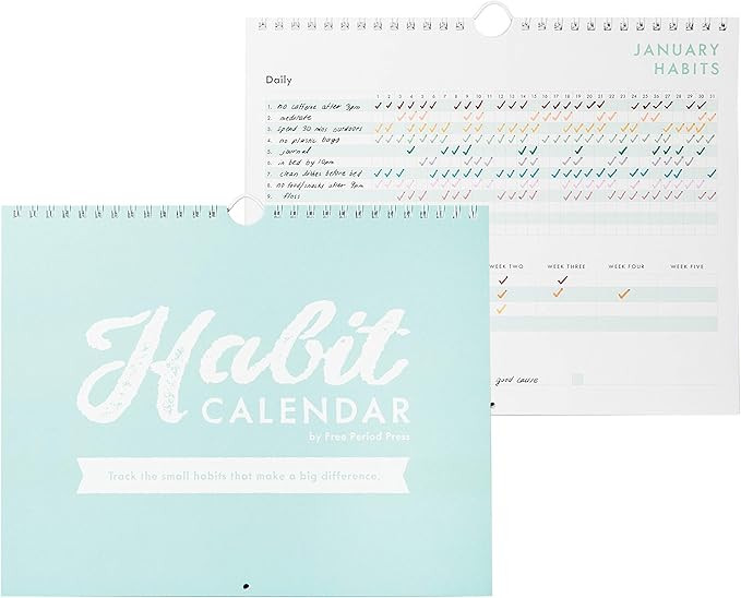 Free Period Press Habit Tracker Calendar & To Do List Planner, Spiral Bound Habit Tracker with Wr... | Amazon (US)