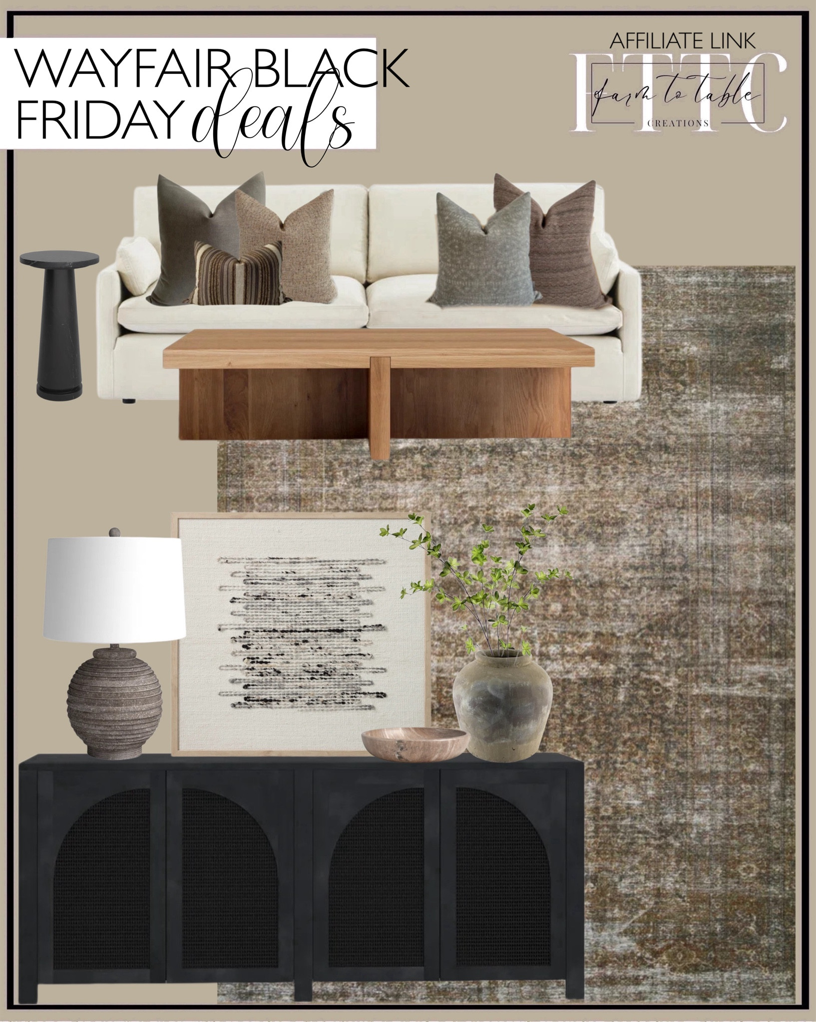 Wayfair Black Friday Deals. Follow @farmtotablecreations on Instagram for more inspiration.

Magnolia Home By Joanna Gaines X Loloi Sinclair Machine Washable Natural / Sage Area Rug. All Modern Iris 55" Sideboard. Nelida 47" Wide Upholstered Swivel Barrel Chair. Brinson Stone Top End Table. Amber Lewis x Loloi Sutter Silver / Ivory 3'-2" x 3'-6" Wall Art. Breyona 5 - Light Dimmable Classic / Traditional Chandelier. Hotham Handmade Terracotta Table Vase. Bungert Handmade Terracotta Table Vase. Leaf Spray. Helene Upholstered Storage Ottoman. Pure Chunky Cotton Knitted Throw. Living Room Styling. Chair for Bedroom. Neutral Decor. Neutral Home Decor. Wayfair Sale. Wayfair Clearance Sale. 

Budget Friendly | Loloi Rugs |Magnolia Rugs | console table | console table styling | faux stems | entryway space | home decor finds | neutral decor | entryway decor | cozy home | affordable decor |  home decor | home inspiration | spring stems | spring console | spring vignette | spring decor | spring decorations | console styling | entryway rug | cozy moody home | moody decor | neutral home | Wayfair | Wayfair Clearance 


#LTKHome #LTKFindsUnder50 #LTKSaleAlert