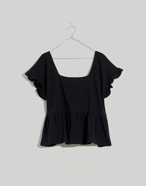 Knit Lightspun Ruffle-Hem Top | Madewell