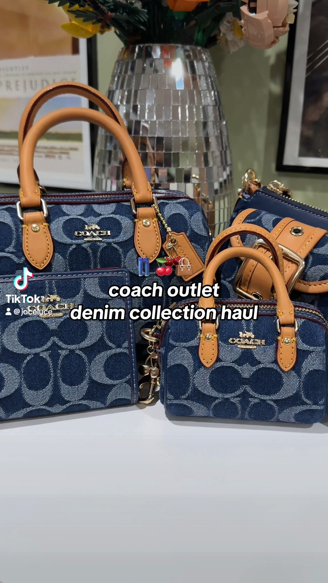 the denim collection that broke the internet 🤭🍒 here are my top picks from the collection. they come in and out of stock so if you missed something keep checking!! 👜 #coach #coachoutlet #coachdenim collection #denimbag #baghaul #coachhaul 