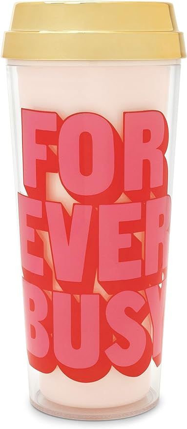 ban.do Deluxe Hot Stuff Insulated Thermal Mug with Saying, 16 Ounce Travel Tumbler, Forever Busy | Amazon (US)