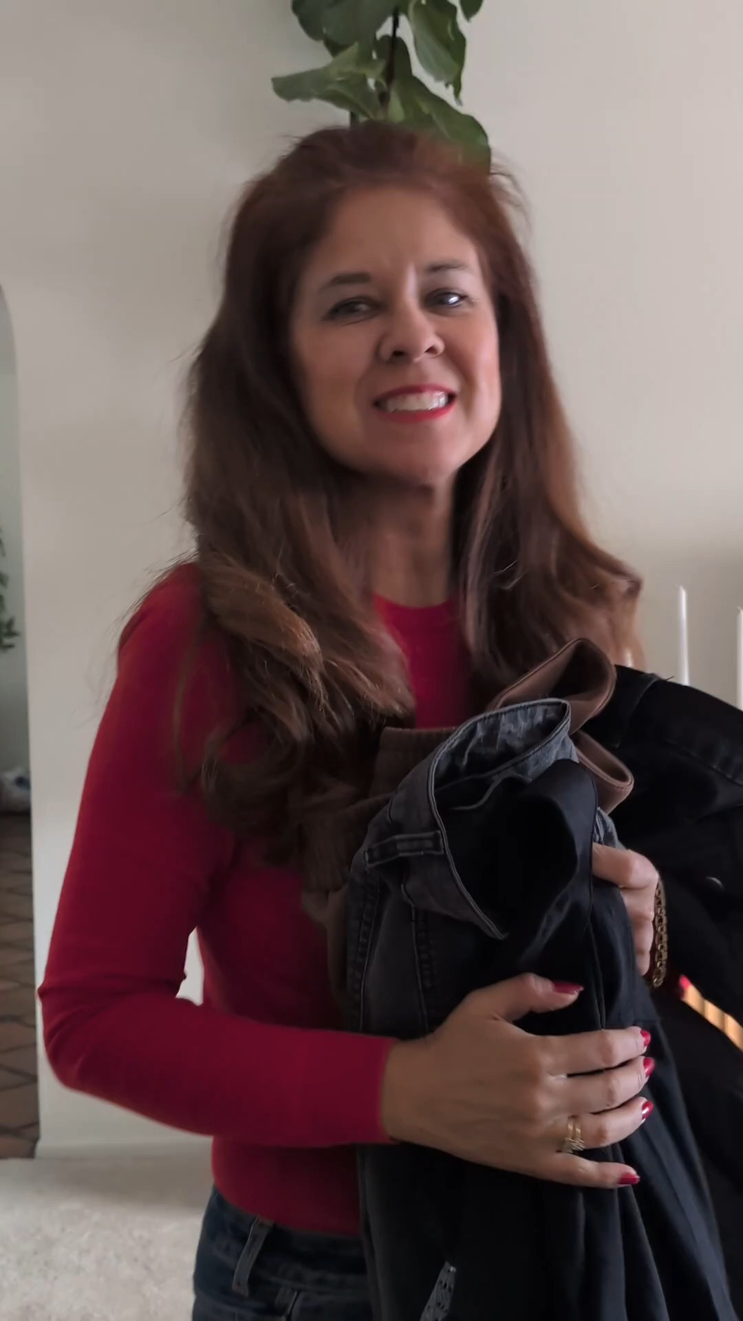 These winter staples are too good to pass up! I can't choose my favorite, so I need YOUR help! Drop a comment below with your must-have piece! 😍👇erything’s linked in my Amazon Storefront & LTK for easy shopping!. . 🧣 Which look is your favorite?Which look is your favorite!?.1. Moss Green Lightweight Crochet Sweater- size small2. Black Cropped Puffer Vest-size small3.Black Roll Up Sleeve Button Down Blouse- size small4.Button Down Blouse and Dark Gray wide leg demin-- blouse size small and demin size 85. Black wide leg crop denim pants- size 86.Black Knot Front V Neck Ruffles Long Sleeve Mini Dress- size medium 

#LTKStyleTip #LTKFindsUnder50 #LTKFindsUnder100