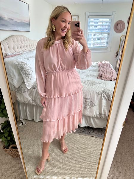 Loving this long sleeve feminine dress from Amazon 😍 stretchy waist makes it super flattering too. I’m in a medium. Would be perfect for any spring occasion  

#LTKparties #LTKstyletip #LTKmidsize