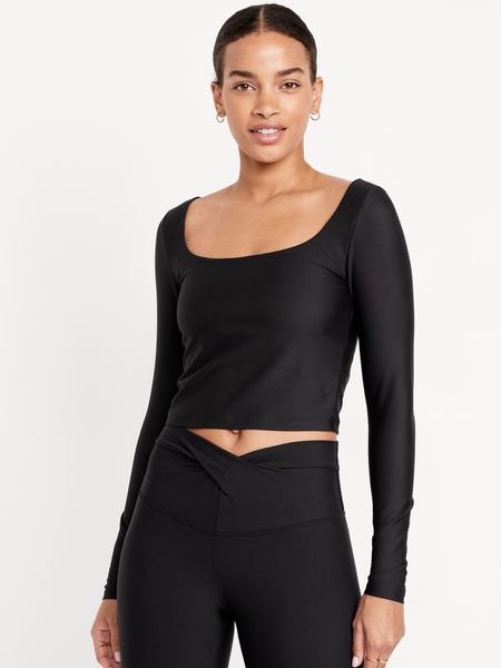 PowerSoft Long-Sleeve Crop Support Top | Old Navy (US)