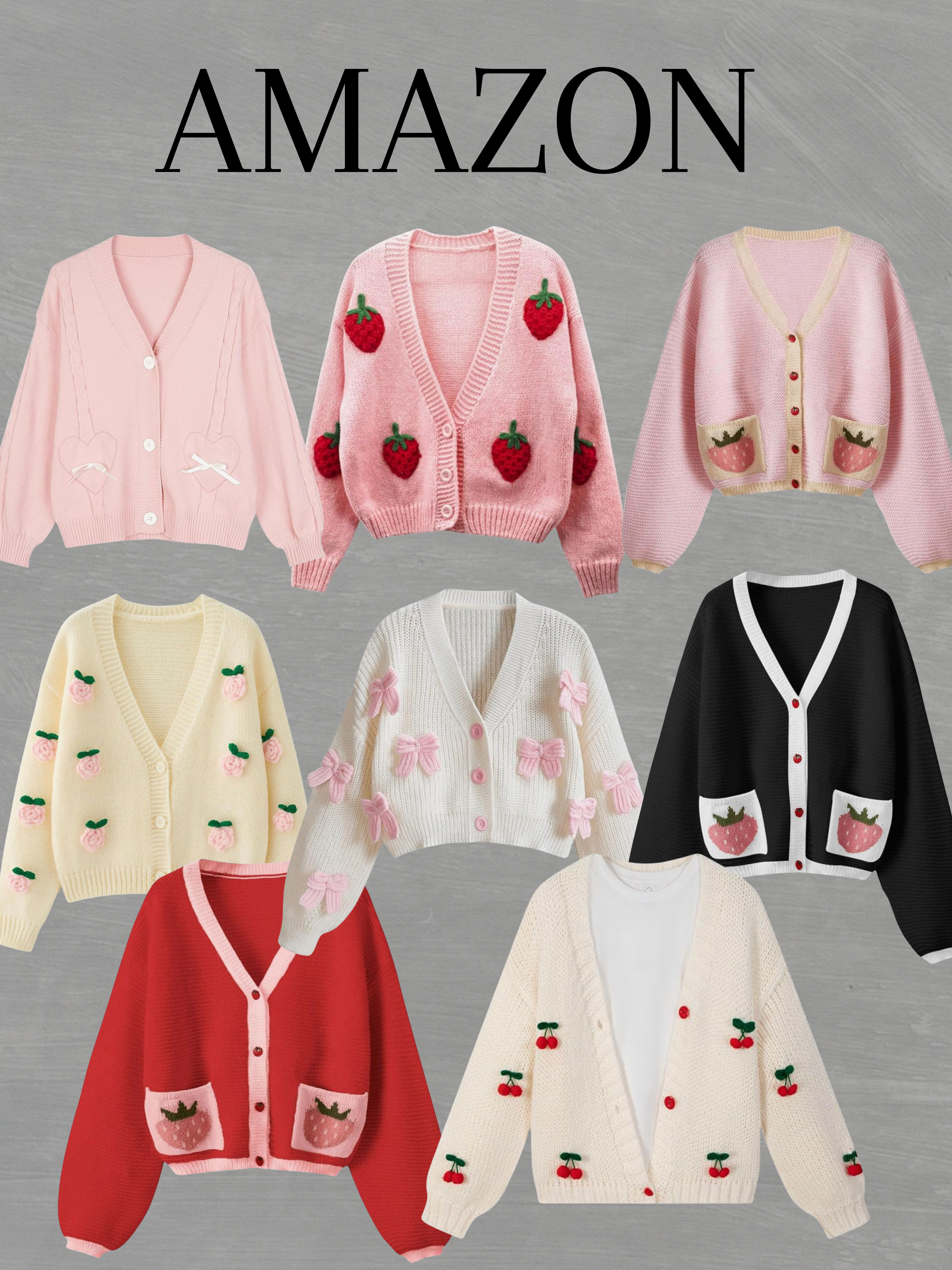Amazon Cherry Strawberry Cardigans 🍒 Cute Valentine’s Day & Spring Outfit Finds

Obsessed with all things cherry and strawberry? These Amazon cherry cardigan finds are the perfect mix of cute, cozy, and trend-forward. From soft pink knits to bow details, strawberry pockets, and playful fruit embroidery, these cardigans are ideal for Valentine’s Day outfits, spring layering, or everyday cute looks.

Style them with jeans, skirts, or dresses for an effortless outfit that feels sweet but wearable. These Amazon fashion finds are perfect for date night, Galentine’s Day, or adding a pop of charm to your wardrobe — and they make the cutest Valentine’s gift too 🍓✨

💖 Save for Valentine’s & spring outfit inspo
💖 Cozy, feminine, and on-trend
💖 Easy Amazon finds you’ll wear on repeat

#AmazonFinds #CherryCardigan #ValentinesOutfits #CuteCardigans #AmazonFashion #SpringOutfitInspo #ValentinesDayStyle #PinkOutfits #CozyFashion #FruitPrint #StrawberryCardigan #GirlyStyle #OutfitInspo

@amazon 

 #LTKValentine #LTKootd #LTKSeasonal