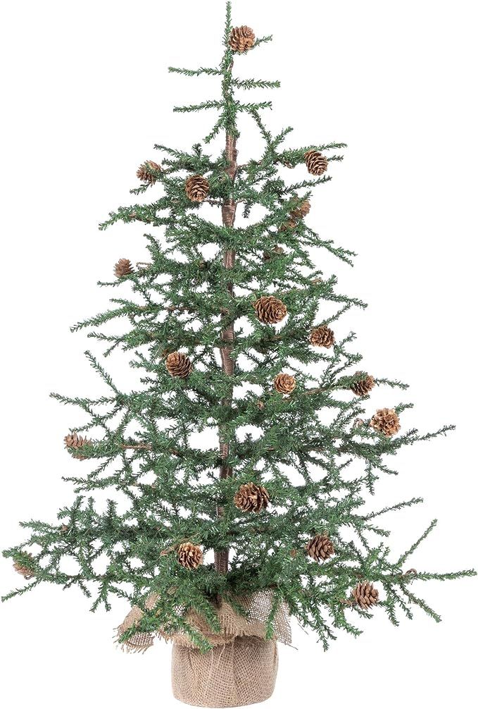 Vickerman 30" Caramel Pine Artificial Christmas Tree Unlit, Seasonal Indoor Home Decor with Decor... | Amazon (US)
