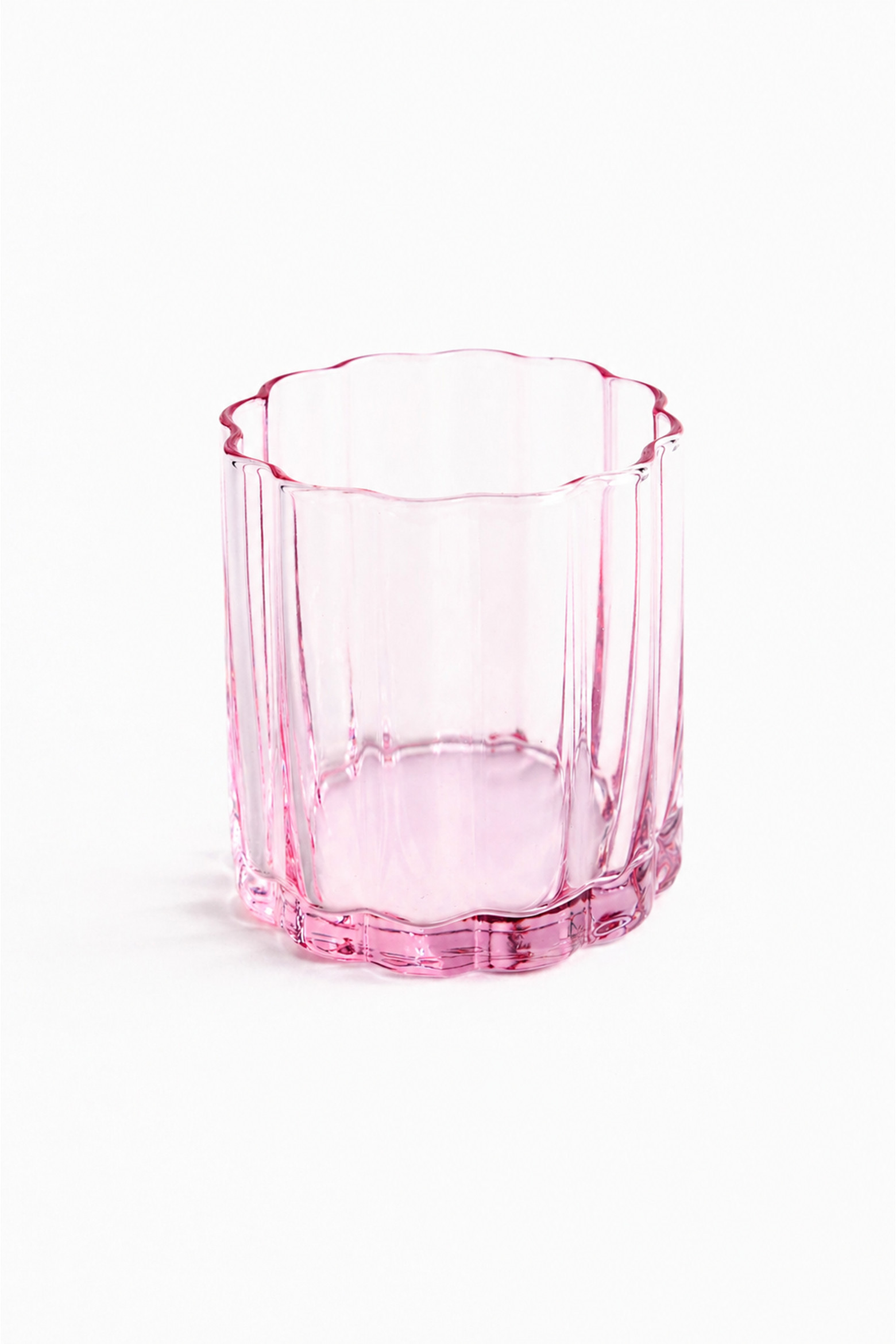 Scalloped Rim Fluted Short Tumbler Glass, Set of 4, 8oz, Blush Pink | Nordstrom | Nordstrom