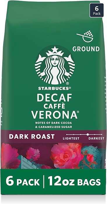 Starbucks Ground Coffee, Dark Roast Hot or Iced Coffee, Decaf Caffè Verona, Six 12 oz Bags​ | Amazon (US)
