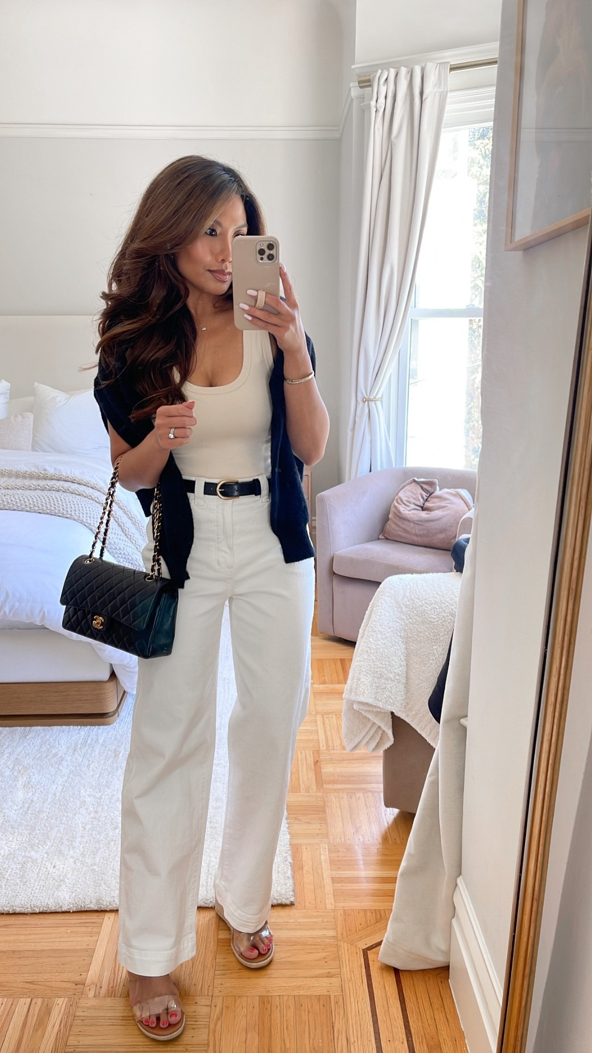 My favorite bag of all is my Chanel Medium Classic Flap in black! You can find one preloved at @fashionphile and I love how easy it is to shop there for pieces that are in great condition with a no hassle return policy #fashionphilepartner #fashionphilefinds