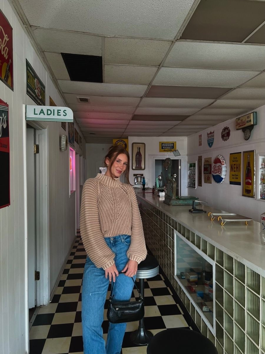 Cozy diner vibes 🍂Wearing my go-to chunky knit + straight-leg denim combo. This sweater is last year’s Free People find, but I linked this season’s new cozy FP sweaters so you can shop the updated styles 🤍 Paired with classic denim and a sleek little shoulder bag—an easy outfit for fall days. 

#LTKSeasonal
