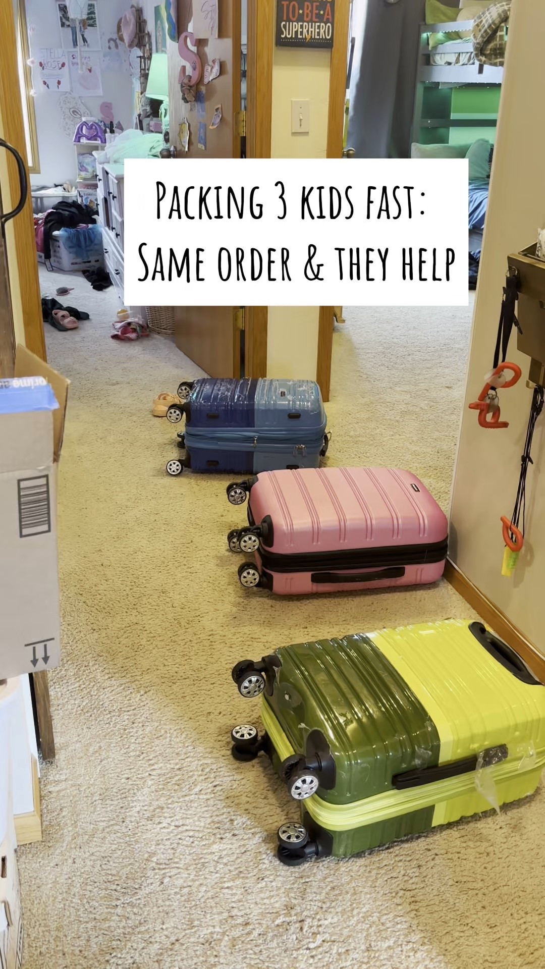 Packing with kids. Same routine each time.