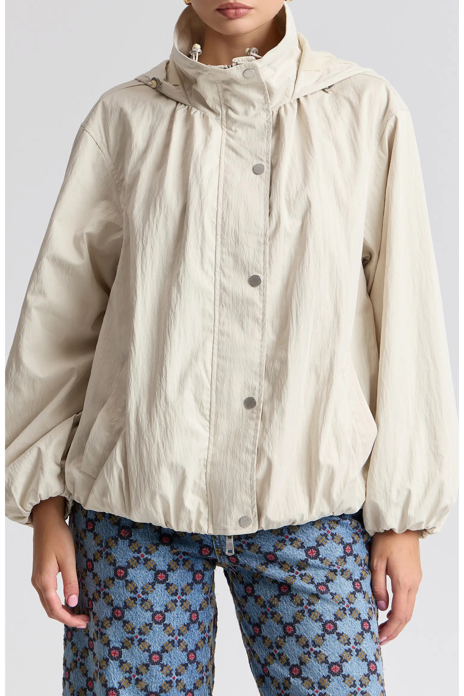 Balloon Hem Hooded Rain Jacket (Women) | Nordstrom | Nordstrom
