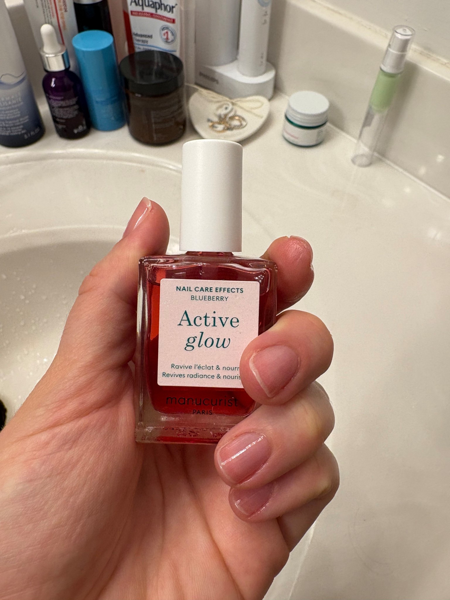 I recently grabbed this manucurist active glow polish and I love it! As someone who likes having my nails done but doesn’t take the time to go to the salon or do them at home often (I hate when they chip and it always happens quickly for me!) this is it. I get a sheer pink color and lots of shine PLUS ingredients to strengthen my nails. It doesn’t really chip and looks great with one to two layers. It’s like no makeup makeup for your nails. I got the blueberry shade but am definitely going to try the others too! Extra bonus- it dries really quickly too without a fan or lamp!

#LTKStyleTip #LTKFindsUnder50 #LTKBeauty