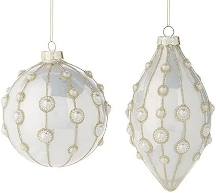 Raz Imports 2022 City of Lights 4" Pearl Embellished Ornament, Assortment of 2 | Amazon (US)