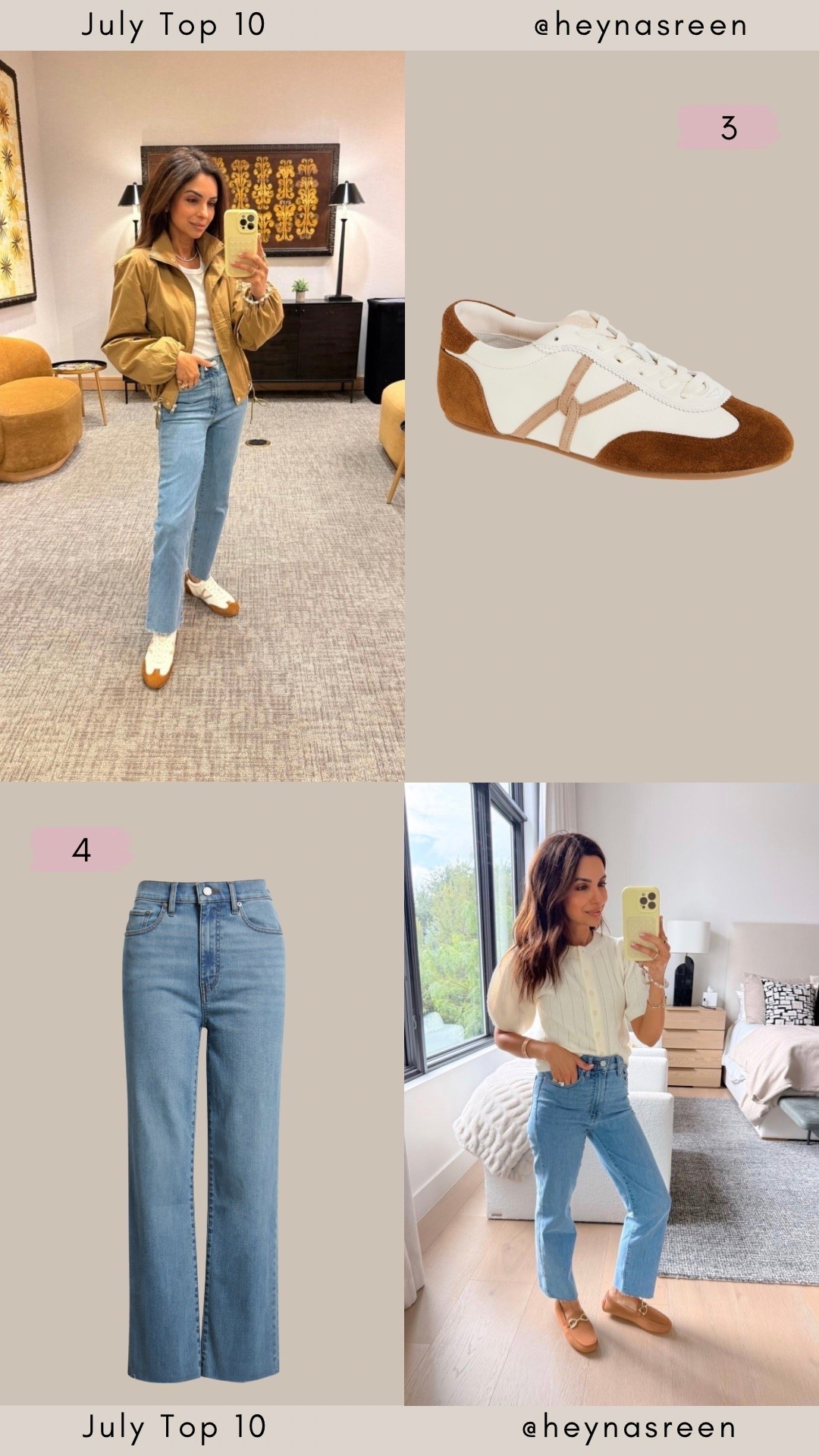 July Top 10:
#3: Veronica Beard slip-on sneakers, I’m wearing my true size
#4: Frame jeans, I’m wearing a 24 petite