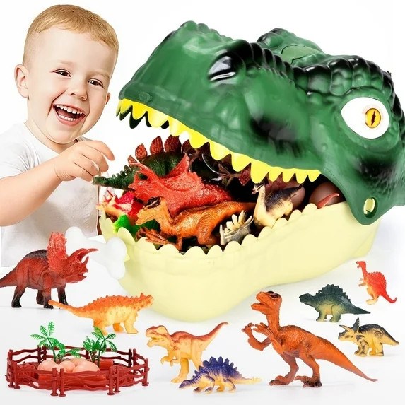 FunMagic Dinosaur Toys for Kids 3-6,45PCS Realistic Jurassic Dinosaurs Figures with Eggs&Trees&Fe... | Walmart (US)