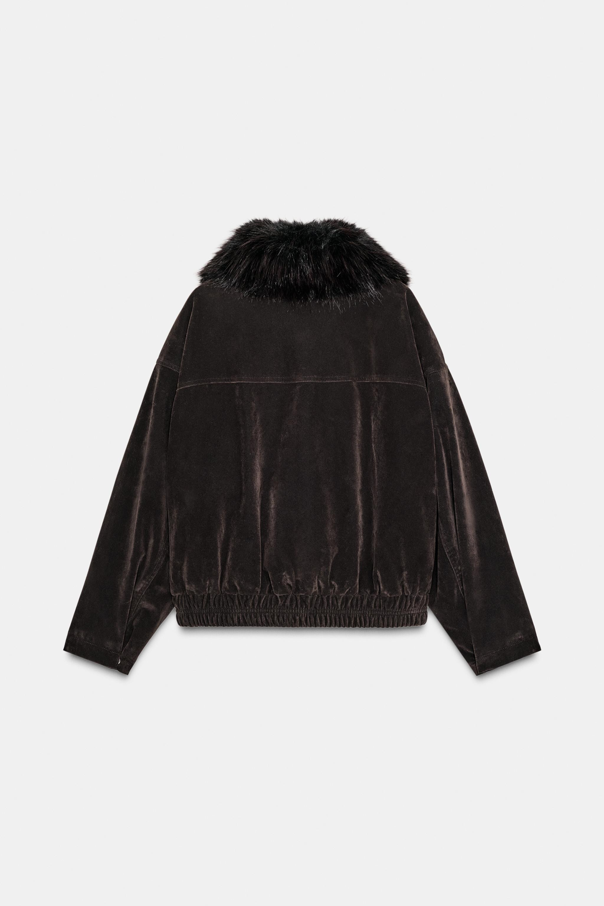 OVERSIZED BOMBER JACKET WITH FAUX FUR LAPEL | Zara US
