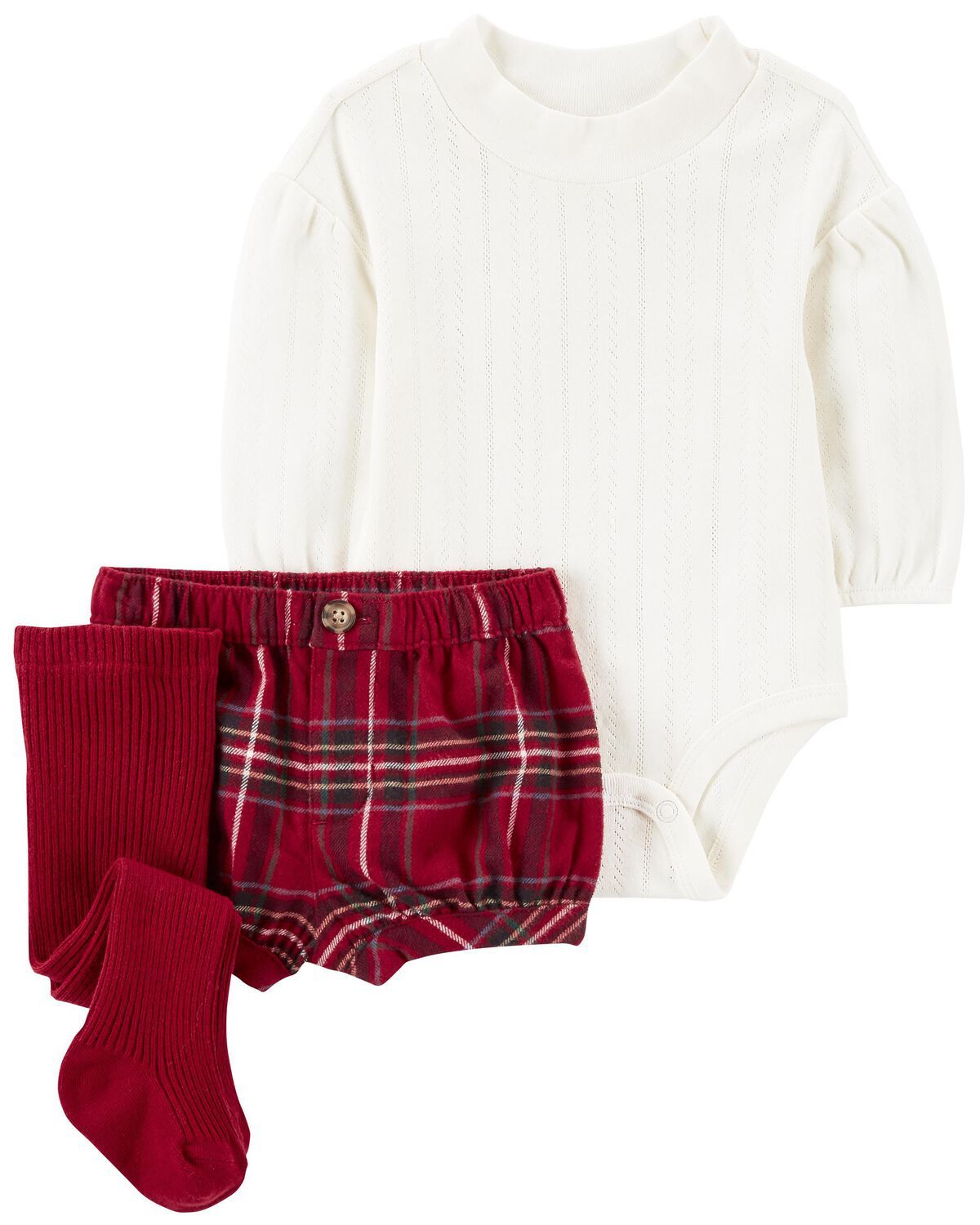 Red/White Baby 3-Piece Holidays Bodysuit & Short Set | carters.com | Carter's