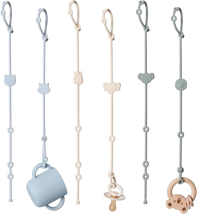 ROCCED Toy Straps for Baby 6pcs, Silicone High Chair Toys Straps Stroller Accessories Toddler Bot... | Amazon (US)
