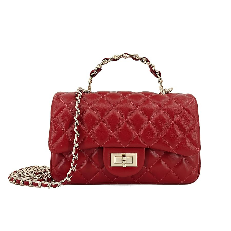 Small Quilted Crossbody Bags for Women, Soft Leather Shoulder Bag with Gold Chain Strap, Metal To... | Amazon (US)