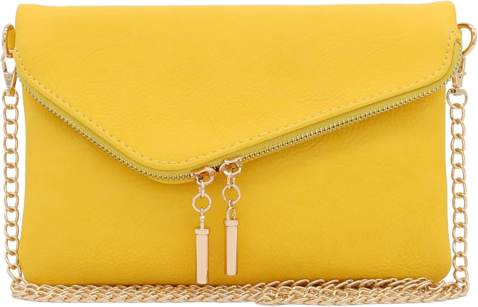 FashionPuzzle Envelope Wristlet Clutch Crossbody Bag with Chain Strap | Amazon (US)