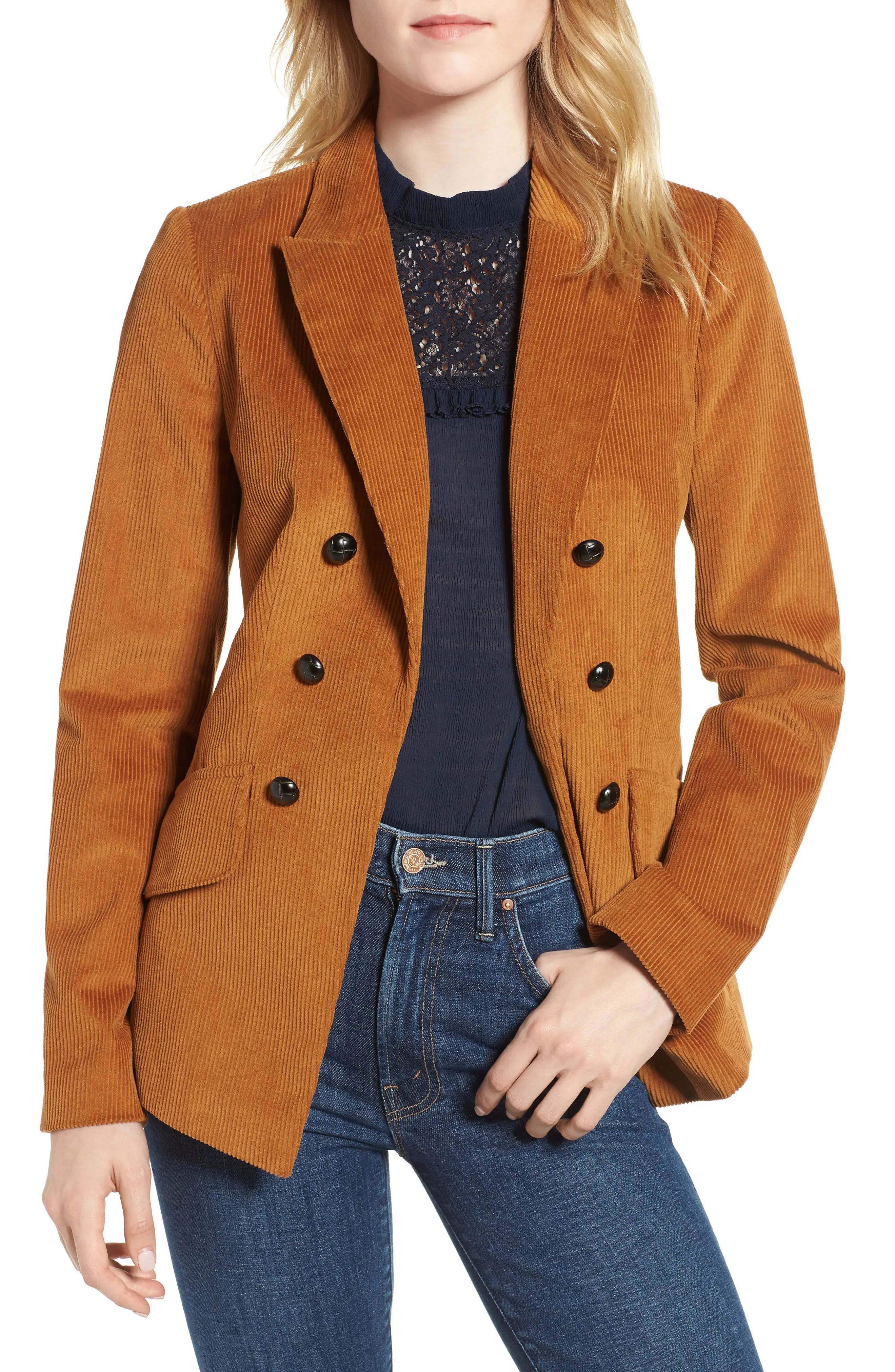 Chelsea28 Double Breasted Corduroy Blazer | Nordstrom