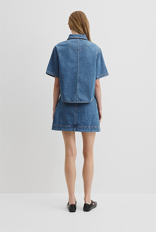 Short Sleeve Denim Shirt | Country Road