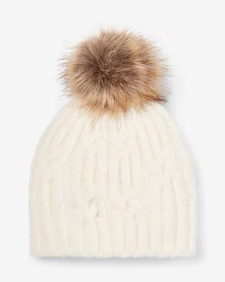 Cable Knit Pom Beanie | Express