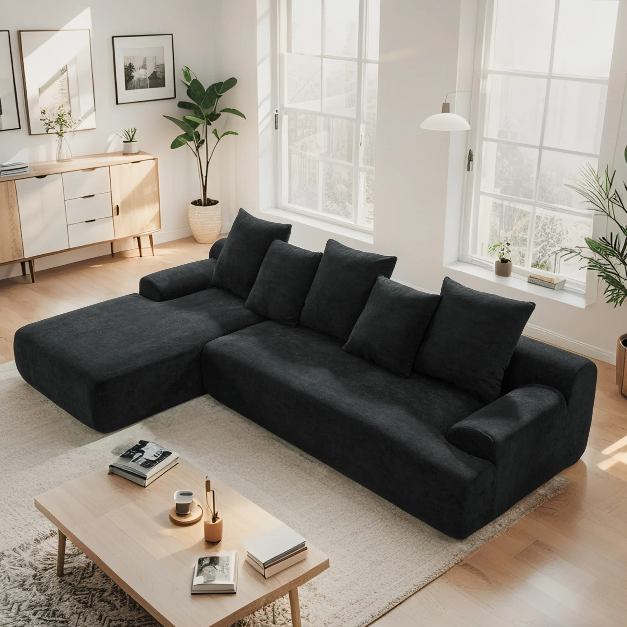 Modern Upholstered L-Shape Sectional Sofa | Wayfair North America