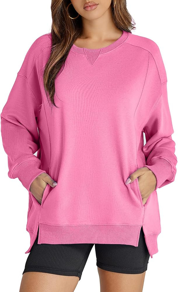 Glamaker Women's Oversized Sweatshirt Casual Crew Neck Sweatshirts Loose Fit Long Sleeve Pullover... | Amazon (US)