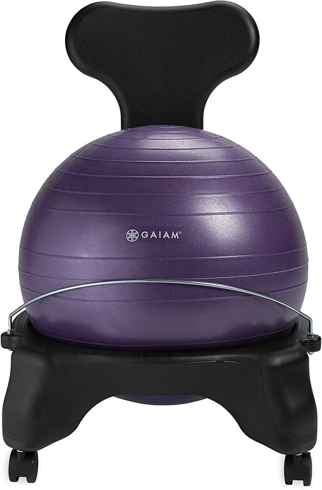 Gaiam Classic Balance Ball Chair – Exercise Stability Yoga Ball Premium Ergonomic Chair for Hom... | Amazon (US)