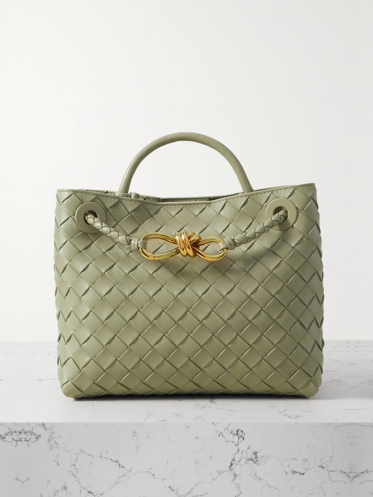 Bottega Veneta - Andiamo Small Intrecciato Leather Tote - Green | NET-A-PORTER (US)
