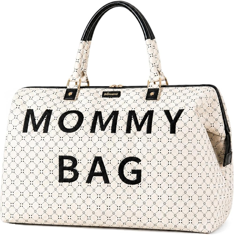 SUNVENO Mommy Bag, Large Hospital Bag with Changing Pad, Organizer Pouches & Luggage Sleeve for T... | Amazon (US)