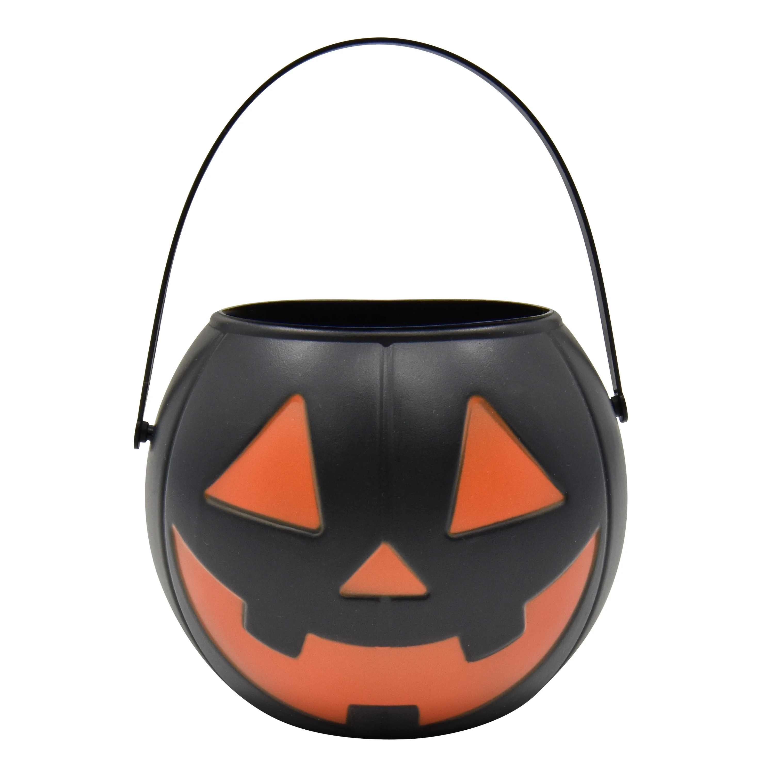 Halloween Plastic Black & Orange Jack-o'-Lantern Mini Pail, by Way To Celebrate | Walmart (US)