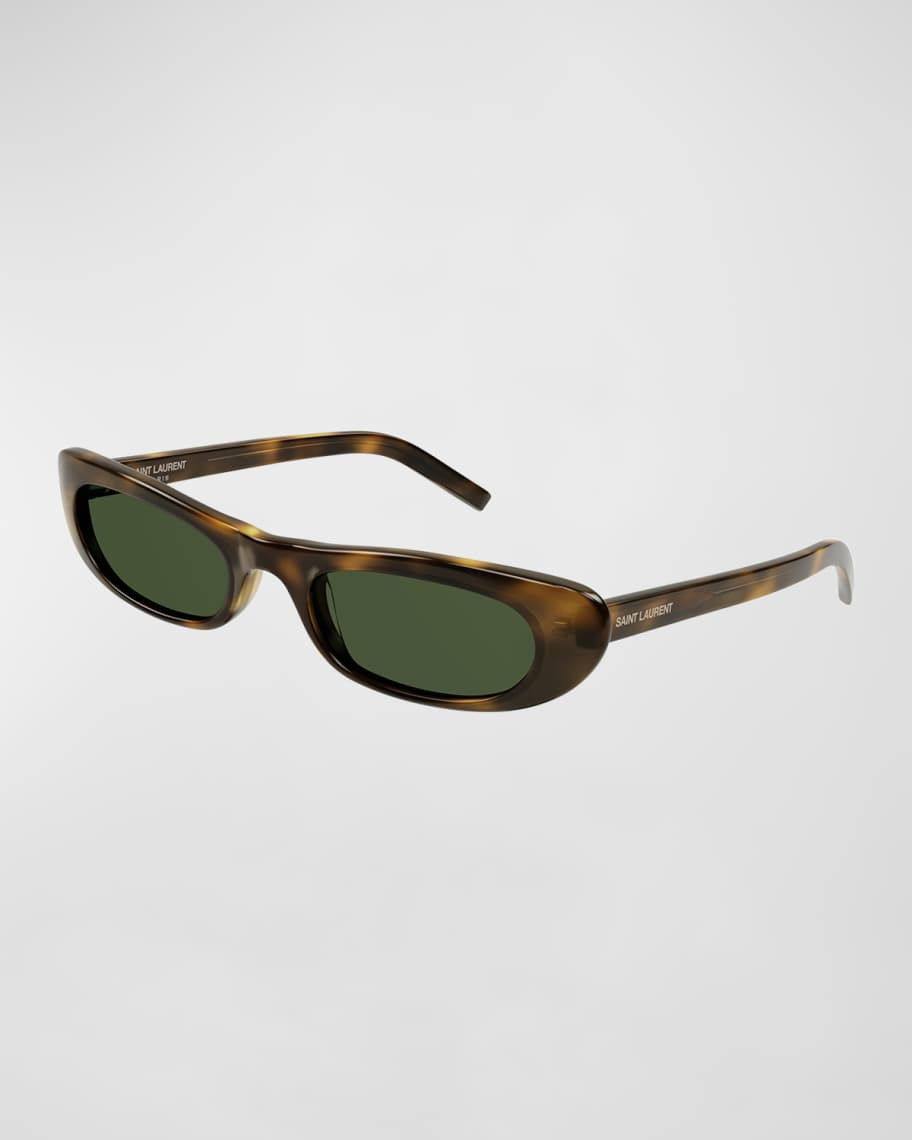 Saint Laurent SL 557 Shade Acetate Oval Sunglasses | Neiman Marcus