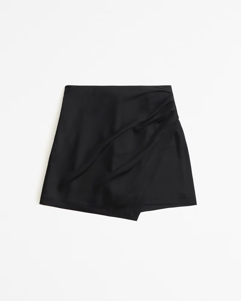 Women's Satin Draped Mini Skort | Women's Bottoms | Abercrombie.com | Abercrombie & Fitch (US)