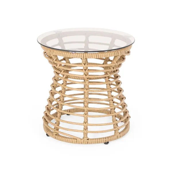 San Pedro Outdoor Wicker Side Table by Christopher Knight Home - 15.50" W x 15.50" L x 15.50" H | Bed Bath & Beyond