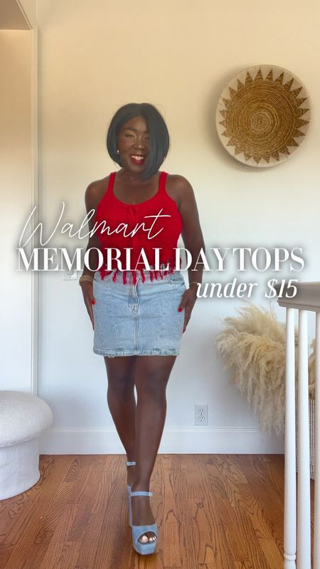 Gorgeous tops for Memorial Day for all UNDER $15 at Walmart!! Definitely love this red crochet style tank top! All tops are a size Medium!!#LTKfindsunder50 #LTKstyletip

#LTKVideo