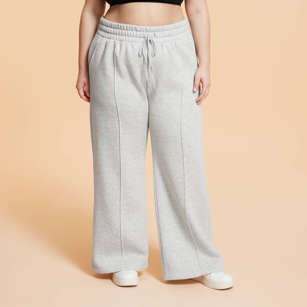 Blogilates Women's Travel Trouser High-Rise Wide Leg Sweatpants - Heathered Gray L | Target
