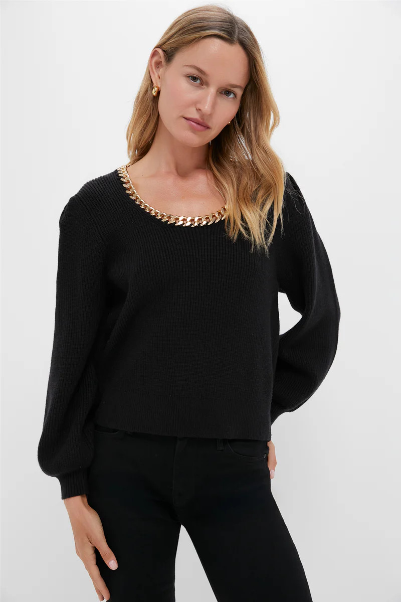Black & Gold Chain Blythe Sweater | Tuckernuck (US)